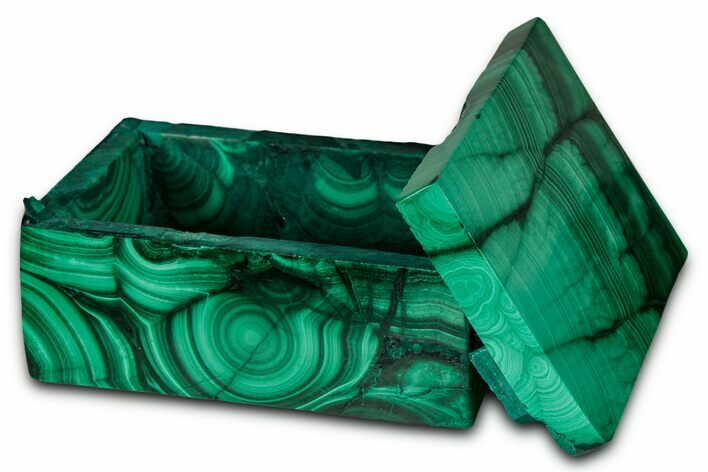 Wide Malachite Jewelry Box - DR Congo #335855